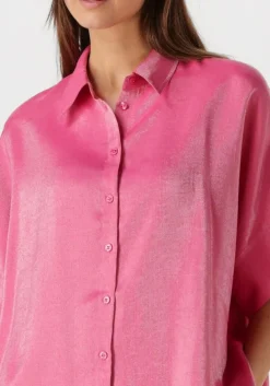 ALIX THE LABEL blouses ladies woven shine boxy blouse roze Hot