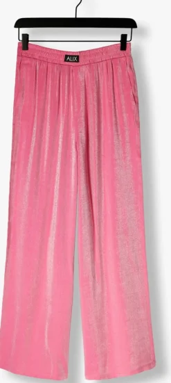 ALIX THE LABEL pantalon ladies woven shine wide leg pants roze