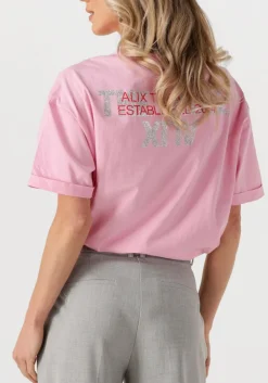 ALIX THE LABEL t-shirt ladies knitted adventure t-shirt roze Outlet