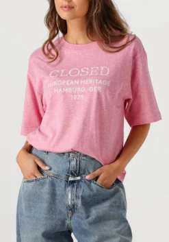 CLOSED t-shirt relaxed t shirt roze Discount
