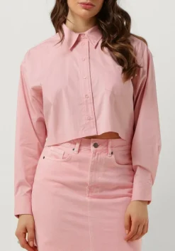 CO'COUTURE blouses cotton crisp cropped shirt roze Hot