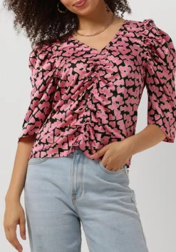 CO'COUTURE blouses flashy heart drape blouse roze Discount