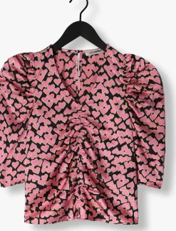 CO'COUTURE blouses flashy heart drape blouse roze Discount