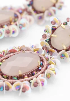 LOTT. GIOIELLI oorbellen pendant earring double w/ sequins l roze Outlet