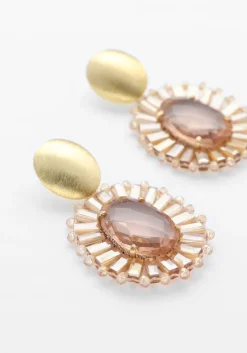 LOTT. GIOIELLI sieraad oval flat beads with stone s roze Clearance