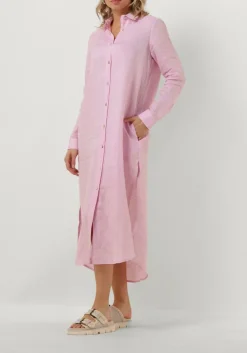 RESORT FINEST maxi jurk shirt dress roze New