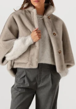 ALTER EGO faux fur jas lena taupe New