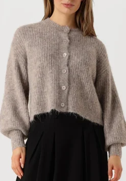 CO'COUTURE vest coralee rib cardigan taupe Hot