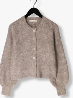 CO'COUTURE vest coralee rib cardigan taupe Hot