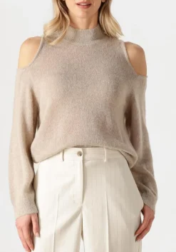 DANTE6 trui aviel open shoulder sweater taupe Outlet