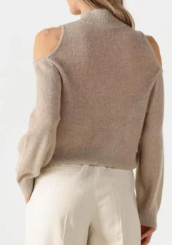 DANTE6 trui aviel open shoulder sweater taupe Outlet