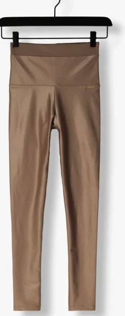 DEBLON SPORTS legging clara shine leggings high waistband taupe New