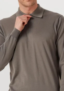 FILIPPO DE LAURENTIIS trui polo zip ml r merino taupe Sale