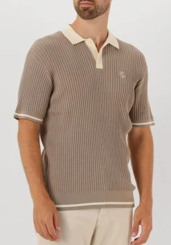 FILLING PIECES polo fine knit polo taupe Hot