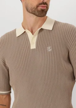 FILLING PIECES polo fine knit polo taupe Hot