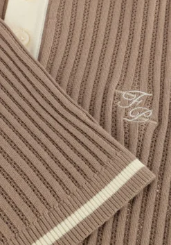 FILLING PIECES polo fine knit polo taupe Hot