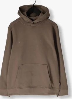 GENTI trui basic logo hoodie taupe Outlet