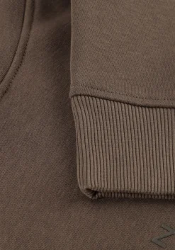 GENTI trui basic logo hoodie taupe Outlet