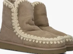 MOU vachtlaarzen eskimo 18 glitter logo taupe Sale