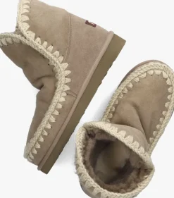 MOU vachtlaarzen eskimo 18 glitter logo taupe Sale