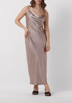 NOTRE-V maxi jurk satin strap dress taupe Online