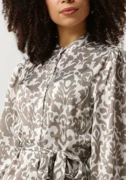 NOTRE-V midi jurk satin dress one taupe New