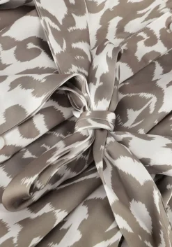 NOTRE-V midi jurk satin dress one taupe New