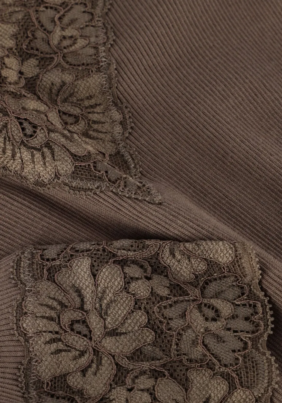 ROSEMUNDE top bernadine organic t-shirt lace taupe