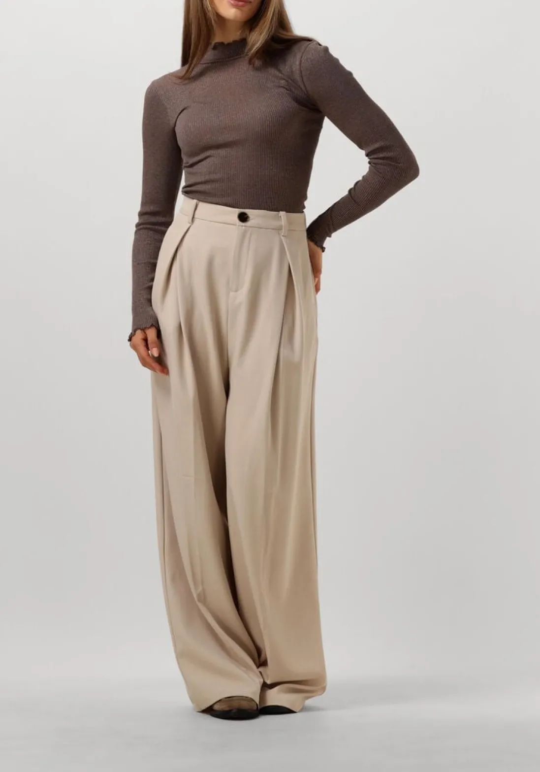 ROSEMUNDE top boston turtleneck w/ lurex taupe New