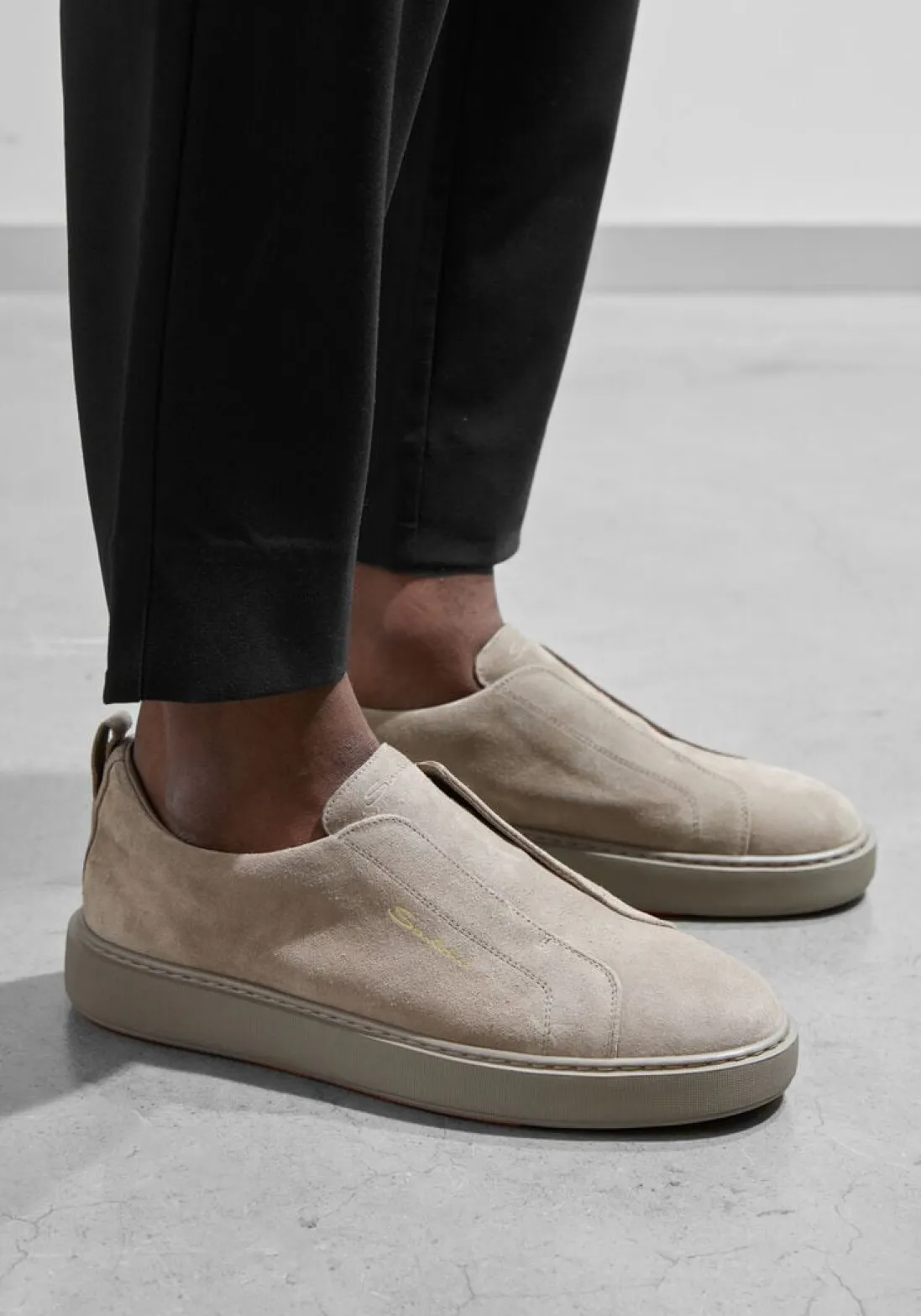 SANTONI lage sneakers 21995 taupe Best