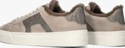 SANTONI lage sneakers sue glitter sneaker taupe Discount
