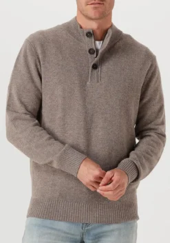STEFANO LAURAN trui half zip l taupe