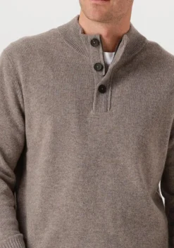 STEFANO LAURAN trui half zip l taupe