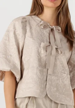 SUMMUM blouses blouse jacquard taupe
