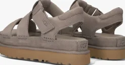 UGG platte sandalen w goldenstar strap taupe Discount