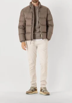 WOOLRICH gewatteerde jas cloud eagle jacket taupe Outlet