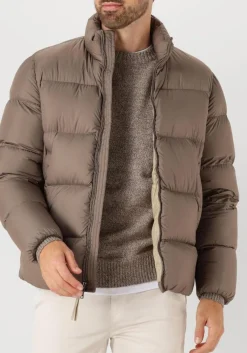 WOOLRICH gewatteerde jas cloud eagle jacket taupe Outlet