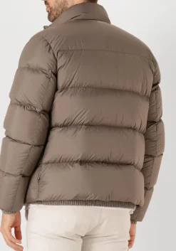 WOOLRICH gewatteerde jas cloud eagle jacket taupe Outlet