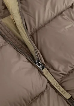 WOOLRICH gewatteerde jas cloud eagle jacket taupe Outlet