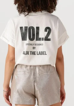 ALIX THE LABEL te t-shirt ladies knitted photoprint t-shirt wit Discount