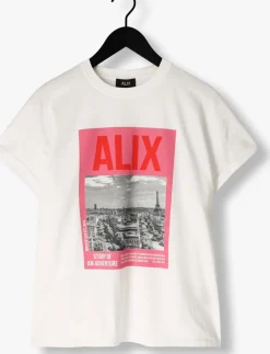 ALIX THE LABEL te t-shirt ladies knitted photoprint t-shirt wit Discount