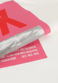 ALIX THE LABEL te t-shirt ladies knitted photoprint t-shirt wit Discount