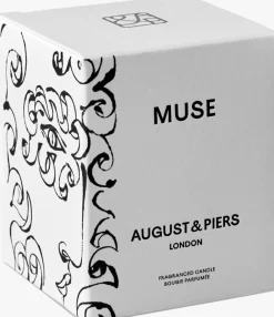 AUGUST & PIERS te geurkaarsen muse 90gr - scented candle wit Sale