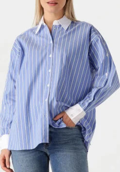 DANTE6 te blouses dandy pinstripe shirt wit Discount