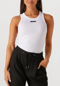 HAUTE L'AMITIÉ te haute l'amitié top rib badge tank wit Outlet