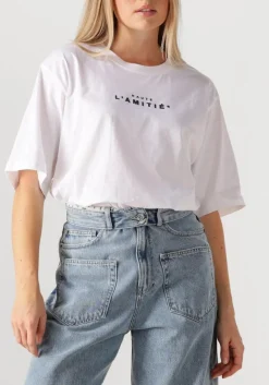 HAUTE L'AMITIÉ te haute l'amitié t-shirt crew rub print tee wit Online