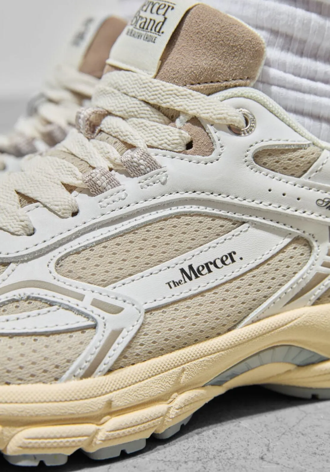 MERCER AMSTERDAM te lage sneakers the re-run vintage wit Outlet