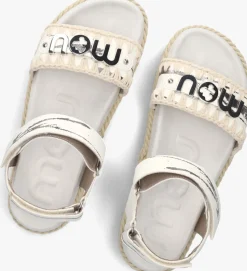 MOU te platte sandalen rope sandal black h strap wit Outlet