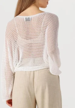 RESORT FINEST te trui crochet sweater wit