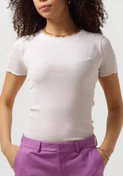 ROSEMUNDE te t-shirt benita silk t-shirt w/ lace wit Hot